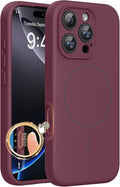 miracase Magnetic for iPhone 16 Pro Case, [Soft Anti-Scratch Microfiber Lining], Compatible with MagSafe, Liquid Silicone Case Shockproof Drop Protection Phone Case for 16 Pro,Wine Red | Compatible with MagSafe, Soft Microfiber Lining, Liquid Silicone ... by Miracase