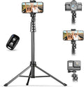 UBeesize 72" Phone Tripod & Selfie Stick, Camera Tripod Stand with Wireless Remote and Phone Holder,Compatible with iPhone Android, Perfect for Selfies/Video Recording/Live Streaming Black by UBeesize