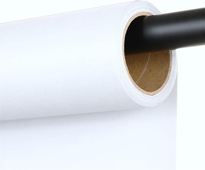 White Seamless Paper Backdrop, White Photo Backdrop 86" x32.8' | Heavyweight matte backdrop paper with non-reflective surface for photoshoots, portraits, videos and studio photography. by Unknown