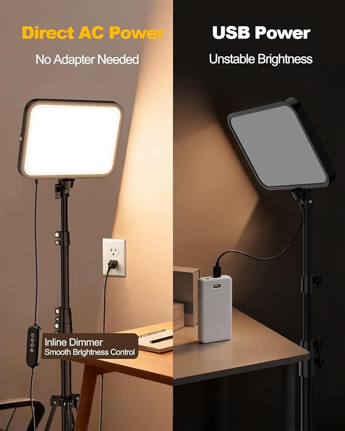 UBeesize 1-Pack LED Video Light Kit with Tripod Stand & Phone Holder | Ultra-Bright 3000-Lumen Dimmable Studio Lights for Live Streaming, Video Recording, Makeup, Gaming, YouTube and Photography - Image 5