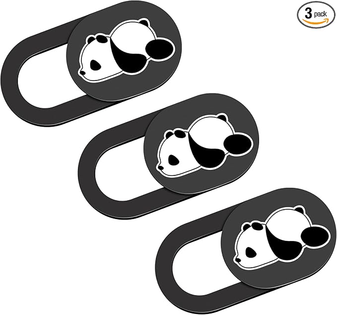 Webcam Cover Slide, Cute Panda Front Camera Privacy Covers fits Laptop, Phone, Tablet, Computer, MacBook, iPhone, Smartphone, Ultra Thin Durable Web Camera Cover Protect Your Privacy and Security by HKDGYHON