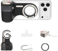 Upgraded Mag-Safe Magnetic Camera Handle Grip with Extended Magnetic Phone Mount with Carabiner & Thumb Rest, Detachable Rechargeable Shutter Remote Compatible with iPhone Pro Max for Video Calls/TK by COMITOK
