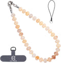 CH.yishi Crystal Beaded Phone Charm Wrist Strap Camera Lanyard | Handmade Cell Phone Chain,with Tether Tab,Keychain Bag Wallet Natural Stone Charm,Headphone Gemstone Decor,Camera Wrist Strap by CHyishi