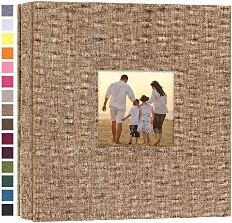 potricher Photo Album 4x6 Pictures, 200 Pockets, Linen Cover, Khaki by potricher