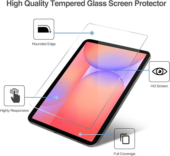 ProCase 2 Pack Screen + 3 Camera Lens Protector for Galaxy Tab S9/10 FE | for Galaxy Tab S10 Lite 5G 10.9"/Tab S10 FE 2025 / Tab S9 FE G WiFi 2023, Tempered Glass Film Guard Compatible with S Pen - Image 5