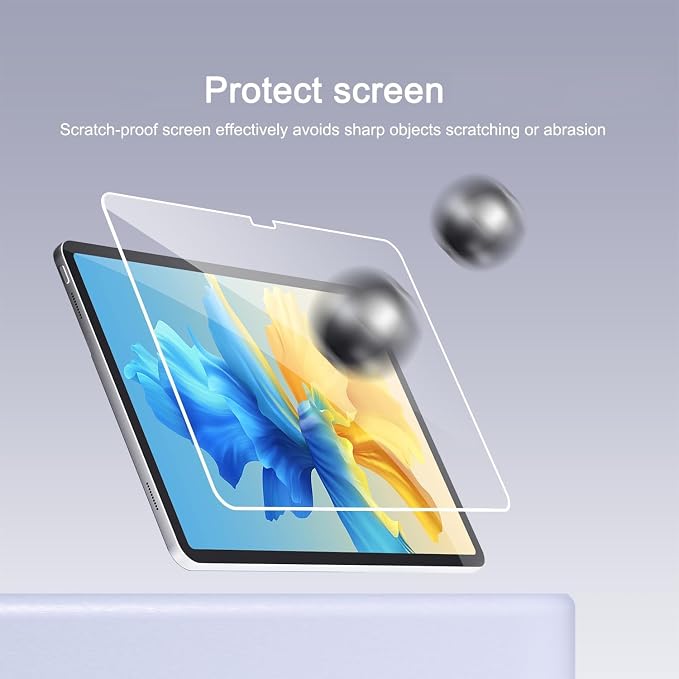 Ailun Screen Protector+Camera Lens Protector for iPad Pro 11 inch 2025/2024 | 2+2 Pack, 6th/5th Generation, M5/M4, Tempered Glass 0.33mm, Face ID & Apple Pencil & Case Compatible - Image 2