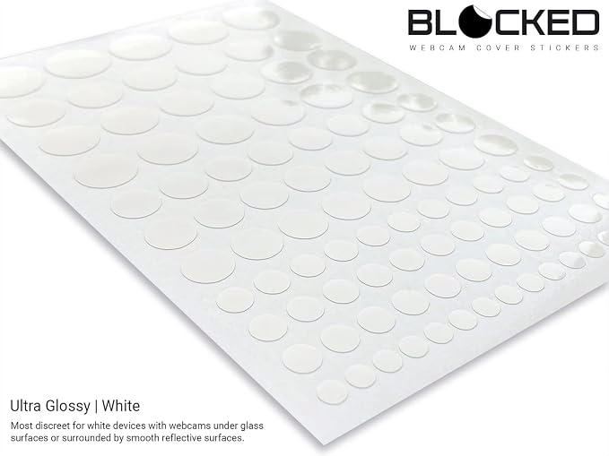 BLOCKED Original Vinyl Webcam Cover Stickers | 456 Restickable & Stackable Privacy Covers | for All Camera-endable Devices | Multi Finishes, Colors, & Sizes | 6-Pack Variety - Image 6