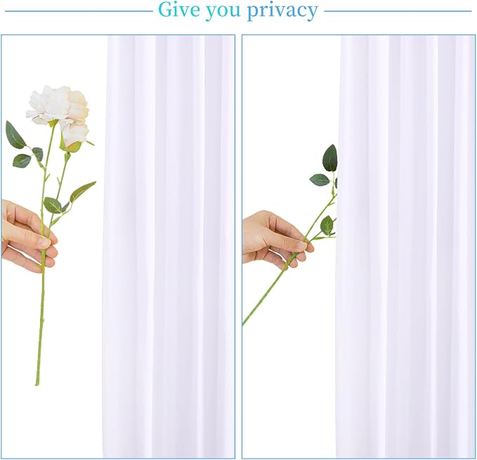 6 Panels White Backdrop Curtain for Parties Wedding Wrinkle Free White Photo Curtains Backdrop Drapes Fabric Decoration for Baby Shower 30ft(W) x 10ft(H) - Image 7
