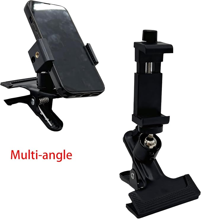 Universal Clamp Mount Phone and Camera Holder, Black, 2Pack | Adjustable Spring Clip Stand, Camera Bracket - Image 3