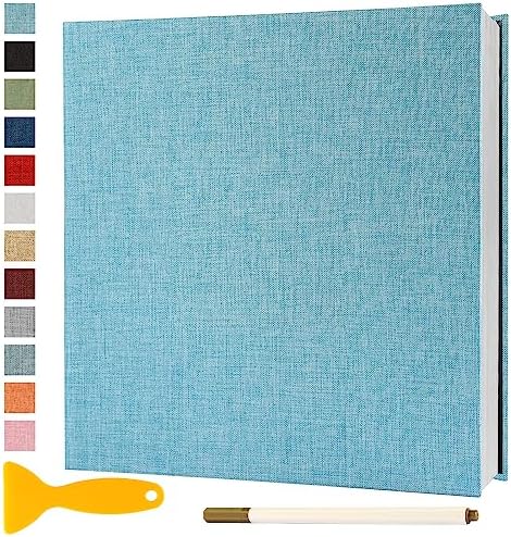 Photo Album Self Adhesive Pages 11x10.6 Scrapbook Light Blue 60 Pages by Semfalbuums