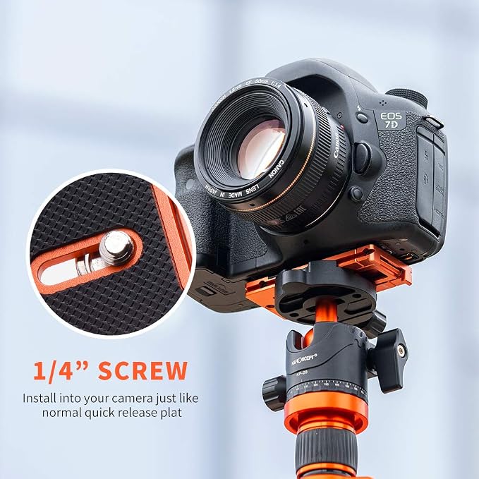 K&F Concept Aluminum Quick Release Plate, Arca-Swiss for DSLR | All-Metal Construction, Anti-Slip Rubber Pads, Hard Anodized, 1/4" Screw, Lightweight 0.39" Thick, CA02 - Image 4