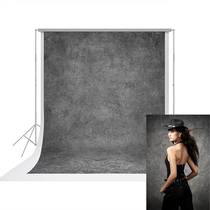 UrcTepics 5×7 ft Grey Fabric Photo Backdrops, Classic Abstract Texture Backdrop for Headshots and Portraits, Vintage Photography Background for Studio and Events. by UrcTepics