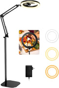 Ring Light with Stand Tripod for iPhone – Upgrade 1800 Lumens 10” Overhead Phone Tripod with Light, 2X Brighter Lighting for Video Recording, TikTok, YouTube, Streaming & Content Creator Essentials by Evershop