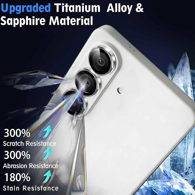 SiHPuoy 2Set Camera Lens Protector for Samsung Galaxy S26/S26 Plus, Silver | 9H+ Tempered Glass, Military Grade Shatterproof,Anti-Scratch, Case Friendly,HD Metal Camera Cover,Does not Affect Night Shots - Image 4