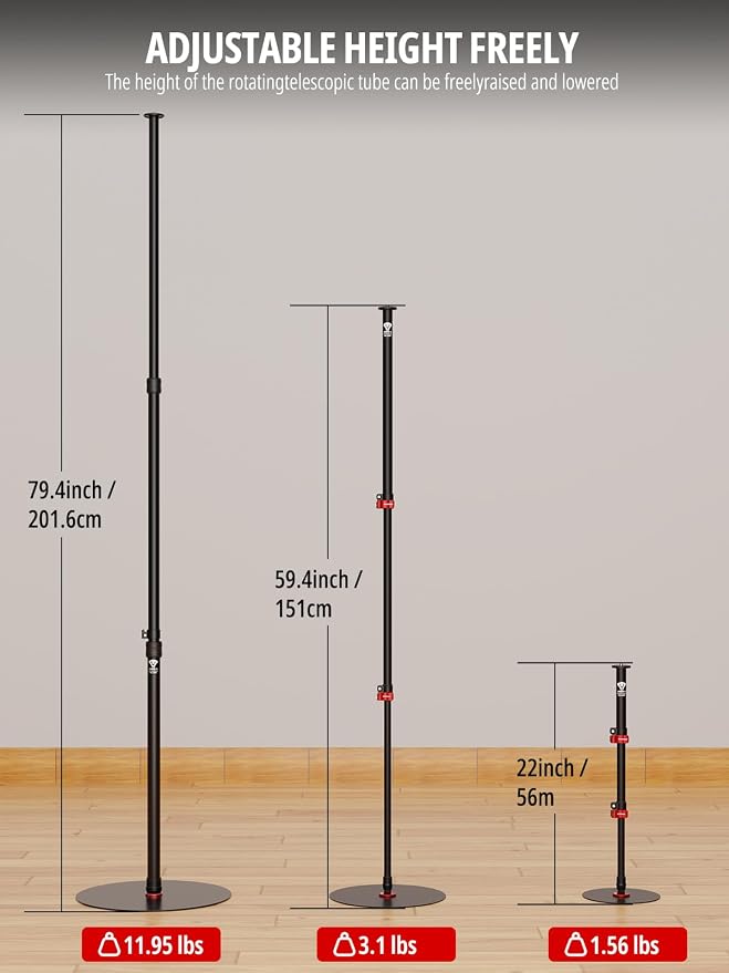 IFOOTAGE Cobra RB-A400,79" Round Base Monopod,Aluminum Photography Light Stand Flat Base for DSLR Camera, Light,Payload 22LBS(2 Pack) - Image 7