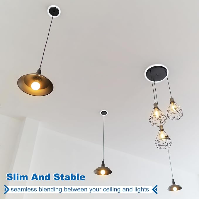 PATIKIL 6.3" ID 8.7" OD Plastic Trim Ring, 12 Pcs Ceiling Light Goof Rings Matte Circular Light Cover Lighting Fixture for Ceiling Wall Recessed Can Downlights, Translucent Matte White - Image 6
