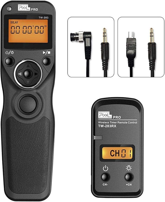 Wireless Shutter Release Compatible for Nikon, PIXEL 2.4G Remote Shutter Release Cable Wireless Timer Remote Control DC0/DC2 Compatible for Nikon D850 D750 D610 D5300 D3300 D7500 D1 D2 D3 by Pixel