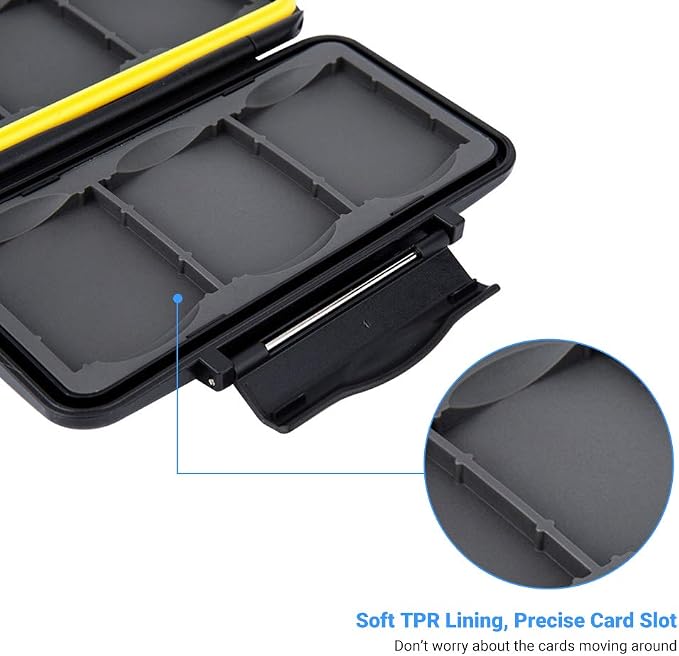 6 Slots CF Card Holder, CF Card Case, Professional Water-Resistant Anti-Shock CF Card Protector Storage for Canon 400D 350D 50D 40D 30D 7D Mark II 7D 5DS R 5D Mark IV III II 1D Mark II Nikon D810 D800 - Image 5