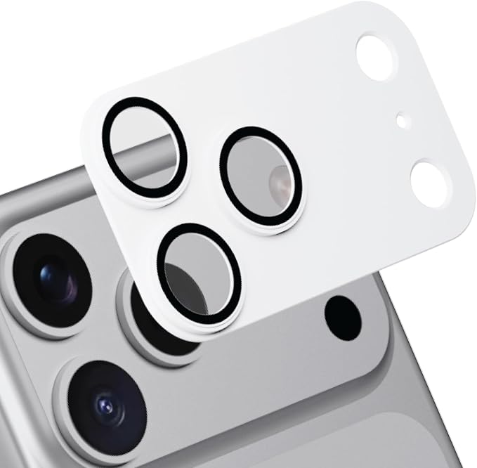 for iPhone 17 Pro Max Camera Lens Protector White | Aluminum, Sapphire Glass by MCraftsman
