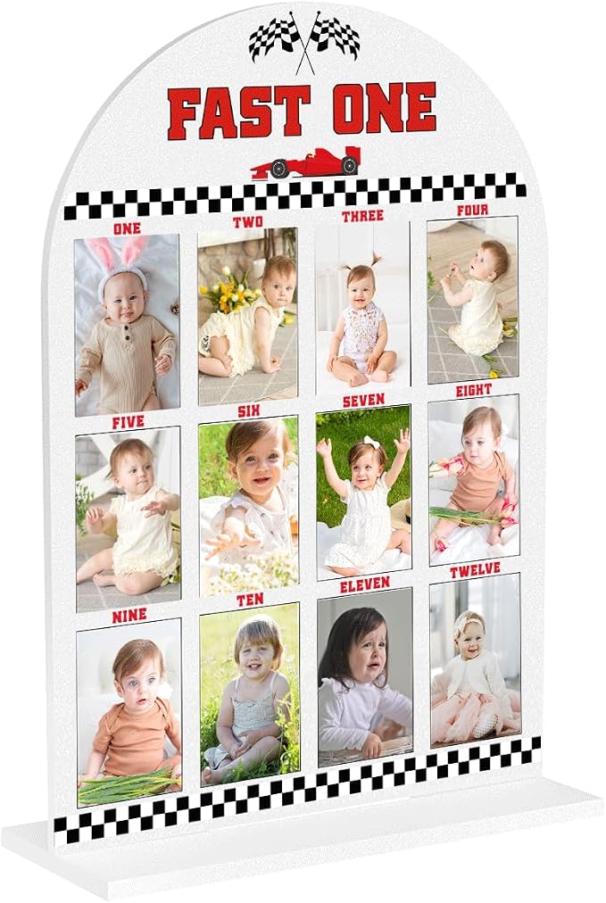 My First Year Photo Board Baby Milestone Signs One Year of Baby Photo Board, Best Babies Keepsake 10x14 Inches Acrylic Sign Decor Fits 2" x 3" Photo A06 by WelcometoMgfyfghj