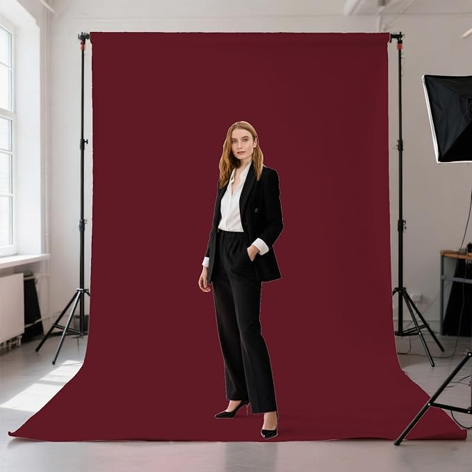 Burgundy Photography Backdrop for Photoshoot, Fabric 10x20ft | Polyester Studio Photo Backgrounds, Non Reflective, Easy to Hang, for Portrait Shoot, Product, Party Decor, Video Creation - Image 2