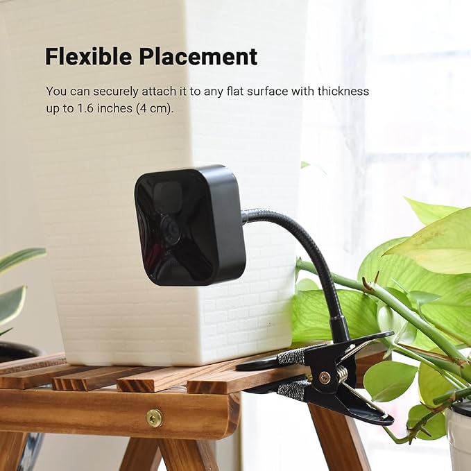 Indoor Outdoor Security Camera Flexible Clip Mount, Black (Pack of 2) - Image 3