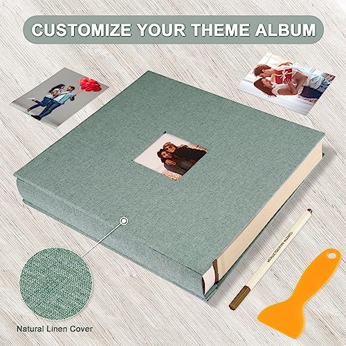Photo Album Self Adhesive Pages Scrapbook 13.2x12.8 Green 120 Pages - Image 4