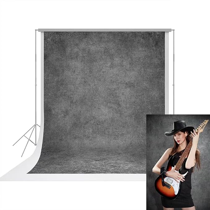 UrcTepics 6×8 ft Grey Fabric Photo Backdrops, Classic Abstract Texture Backdrop for Headshots and Portraits, Vintage Photography Background for Studio and Events. by UrcTepics