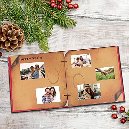 Scrapbook Photo Album, 12x12 Inch Our Adventure Book, 3D Embossed Words Hard Cover Movie Up Travel Album for Anniversary, Wedding, Baby Shower (Scrapbook-Letter) - Image 2
