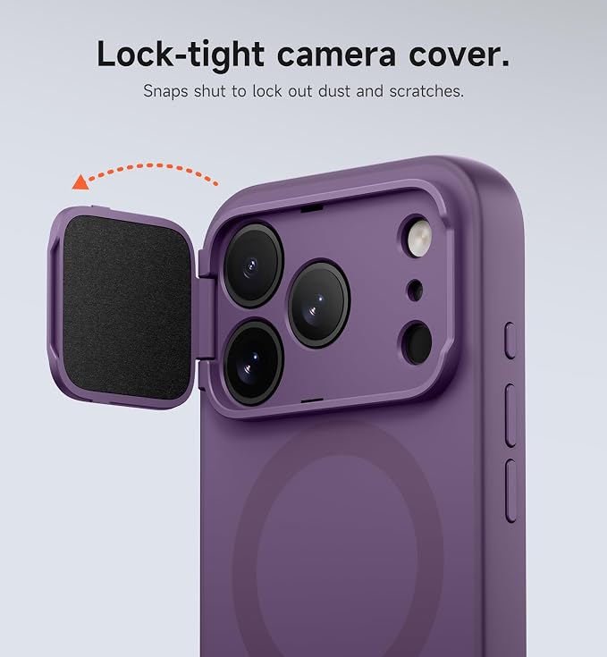 SURITCH for iPhone 17 Pro Case with Camera Control Cover, Camera Cover and Adjustable Kickstand, Compatible with MagSafe, Shockproof Bumper Protective Cases 6.3 Inch, Dark Purple - Image 4