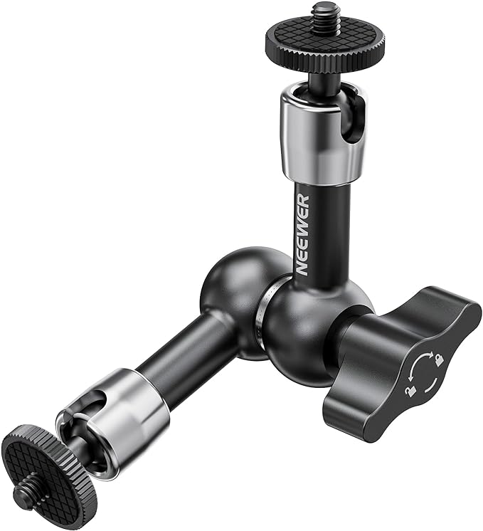 NEEWER 5.9"/15cm Adjustable Friction Magic Arm with 1/4" Screw on Both Ends, Compatible with SmallRig Cage, Flash/LED Light/Microphone/Monitor/SuperClip, Max Load 4.4lb/2kg, ST15 by Neewer