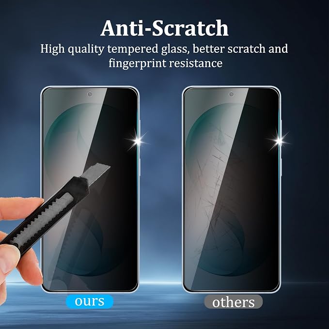 2 Pack Privacy Screen Protector for Samsung Galaxy S26 Plus | Tempered Glass Film, 9H Hardness, Anti-Spy, Anti-Scratch, Case Friendly, Easy Installation - Image 6