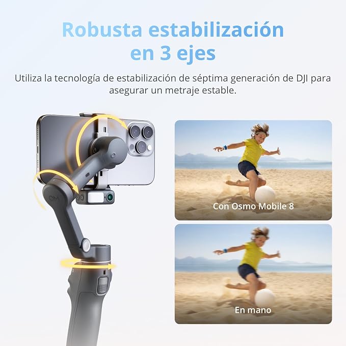 DJI Osmo Mobile 8 Gimbal Stabilizer for Phone, 3-Axis Stabilization | AI Native Tracking with Audio & Lighting, 360° Pan Rotation, Built-in Extension Rod & Tripod, 10h Battery, Extension Rod - Image 7