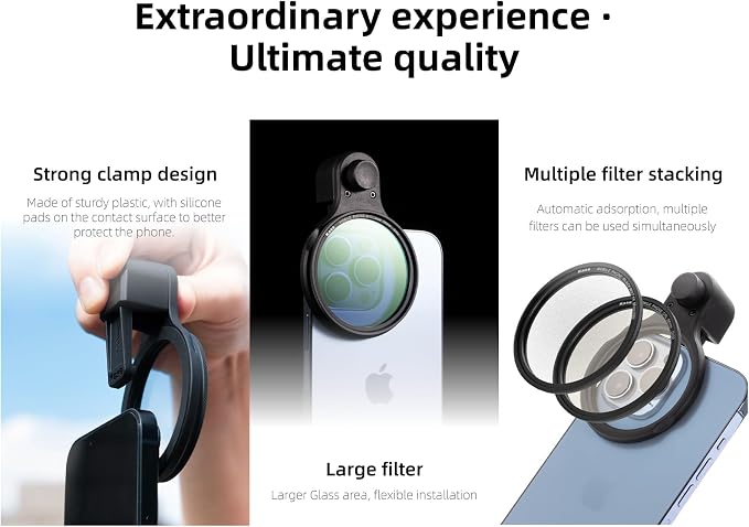 Kase 58mm Magnetic Soft GND 1.2 Phone Filter with Quick-Snap Clip, Graduated ND Lens Filter for iPhone & Android, Smartphone Camera Filter for Landscape, Sunset & Travel Photography - Image 8