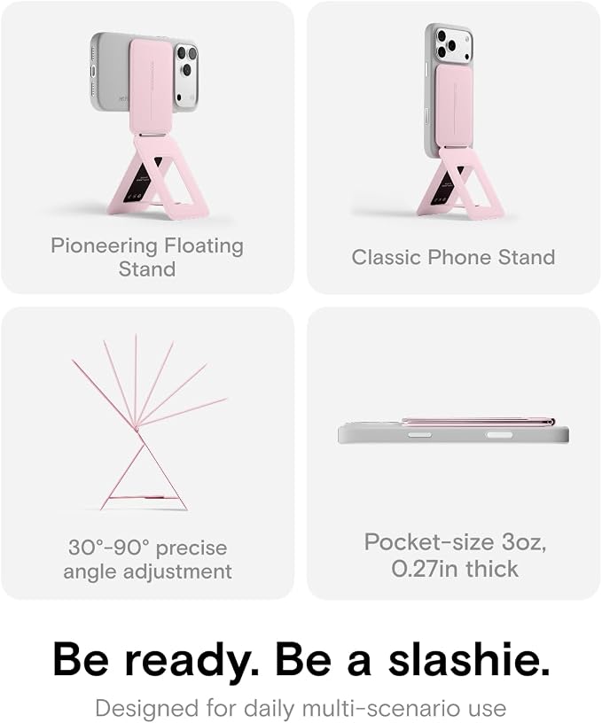 MOFT Phone Tripod Stand, Portable Selfie Stick for iPhone, Mulit-Angle | Pocket Size | Strong Magnets l MOVAS Leather | Magsafe Compatible | Easy to Charge | Stylish |For Content Creators - Image 3