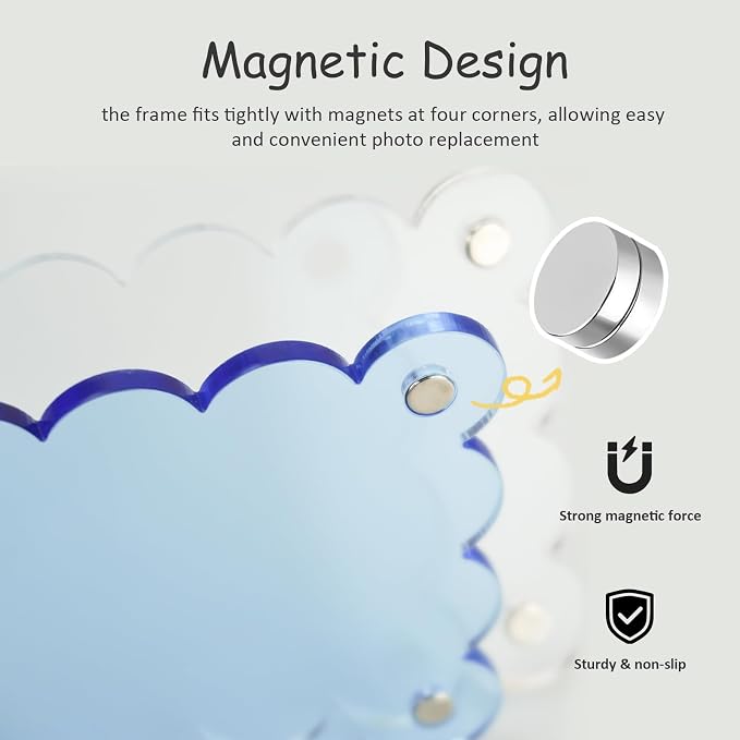 Nirvany 2Pcs Magnetic Car Visor Photo Holder, Scalloped Red, 2.4 x 3.5 in | Clear Acrylic Car Picture Frame, Personalized Picture Frame Clip for Sun Visor, For Family, Pets, Travel Photos - Image 7