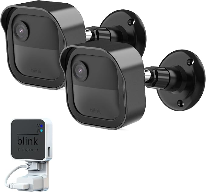 Blink Outdoor Camera Mount,360°Swivel Mount for Blink Outdoor 4/2K+ Camera | 2Pack Weatherproof Housing Covers, Wall Mount for Blink Home Security System, Blink Sync Module Mount, Black by Pefecon