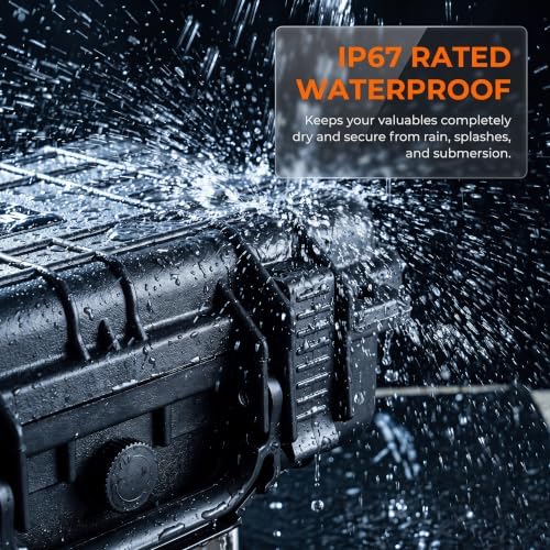 MEIJIA Portable All Weather Waterproof Protective Hard Case, Small Camera Case,Dry Case with Customizable Foam,Fit Use of Drones, Camera,Equipments, 11.65 ”x8.35”x3.78” - Image 2