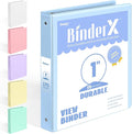 BinderX 3 Ring Binder 1 Inch, 1" Clear View Binder, Light Blue, Letter Size | Extra Durable, PVC-Free, Customizable, Interior Pockets, 175-Sheet Capacity, Eco-Friendly, Reinforced Hinge, School, Office by Sooez