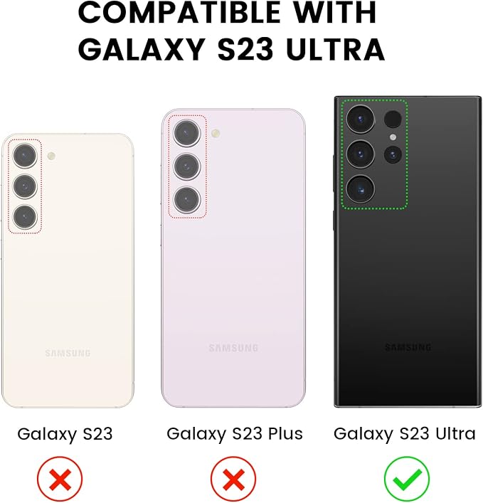 Tensea [3+2PCS for Samsung Galaxy S23 Ultra 5G Camera Lens Protector, 9H Tempered Glass Camera Cover Screen Protector Metal Individual Ring [Installation Tray][Removal tool][Case Friendly]- Black | 9H Tempered Glass Camera Cover Screen Protector Metal ... - Image 2