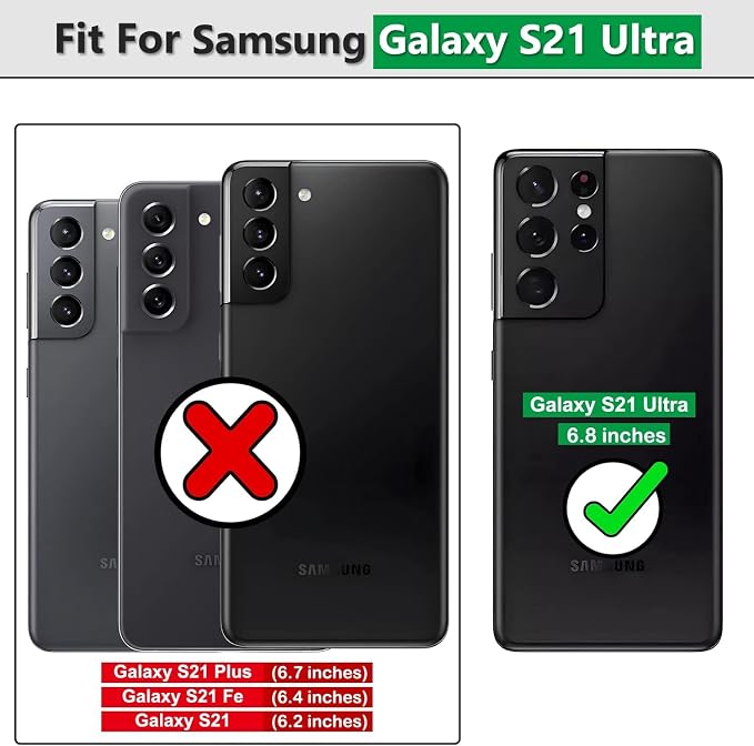 Gritup for Samsung S21 Ultra Case: Galaxy S21 Ultra Case with Screen Protector*2 | Magnetic Stand & Slide Camera Cover | Shock Proof Military-Grade para SamsungS21 Ultra Cover -Blue - Image 2