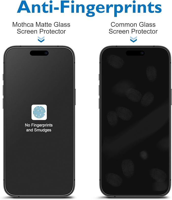 Mothca 2 Pack Matte Glass Screen Protector for iPhone 17 Pro [6.3 inch] + 2 Pack Camera Lens Protector, Anti-Glare & Anti-Fingerprint Tempered Glass (Not Privacy Film) Bubble Free, Smooth as Silk - Image 2
