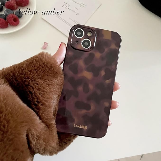Cute Phone Case for iPhone 16 Pro Case Cheetah Leopard Print | Amber Tortoiseshell Pattern,Full Camera Protective,Slim Shockproof TPU,Aesthetic Girly Glossy Cover for Women Men-Brown - Image 7