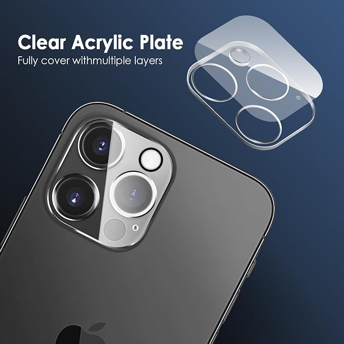 FanTEK Camera Lens Protector Compatible with iPhone 14 Pro / 14 Pro Max, 9H Tempered Glass Camera Screen Cover, Ultra HD Clear Acrylic Full Coverage Guard, Case Friendly - Image 4