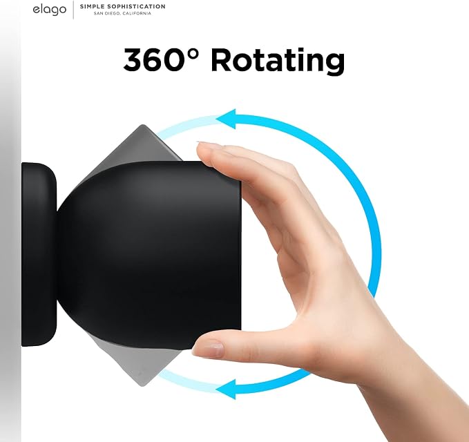 elago Silicone Cover for Google Nest Cam Outdoor or Indoor (Battery) | Magnetic Mount Cover Included, All Weather Protection, Easy Installation [Black] (NOT Compatible with wired, 2nd gen) - Image 5