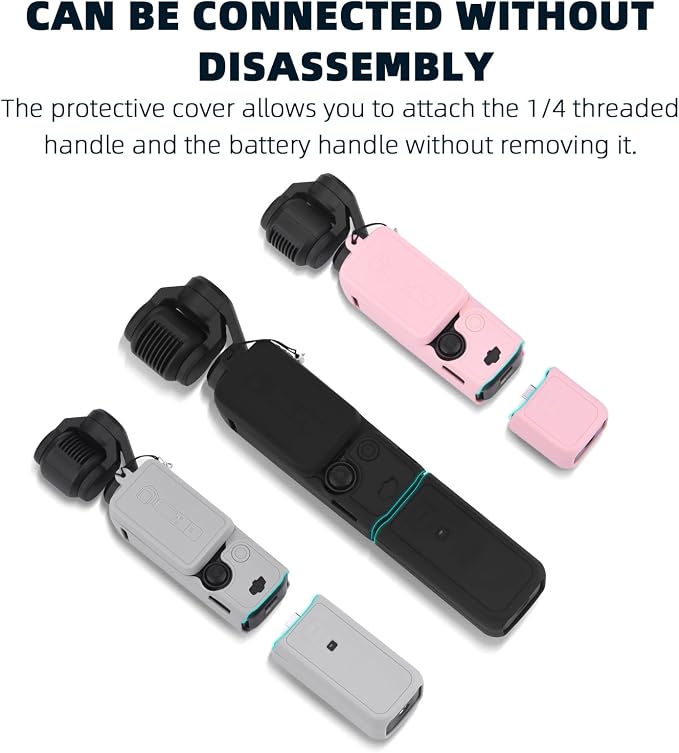 BRDRC Pocket 3 Silicone Cover, For Xtra Muse Protective Case Lens Protector Scratch-Resistant Sleeve Skin Compatible with DJI OSMO Pocket 3 Creator Combo/Xtra Muse Accessories (Black) - Image 8