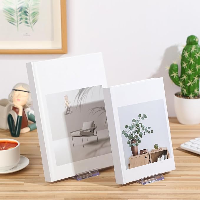 24 Pack Acrylic Book Stand for Display Adjustable, 4.2in H | Clear Display Holder Easel Collector Stand for Home Office, Back to School Comic Album CD Magazine Postcard Artworks - Image 3