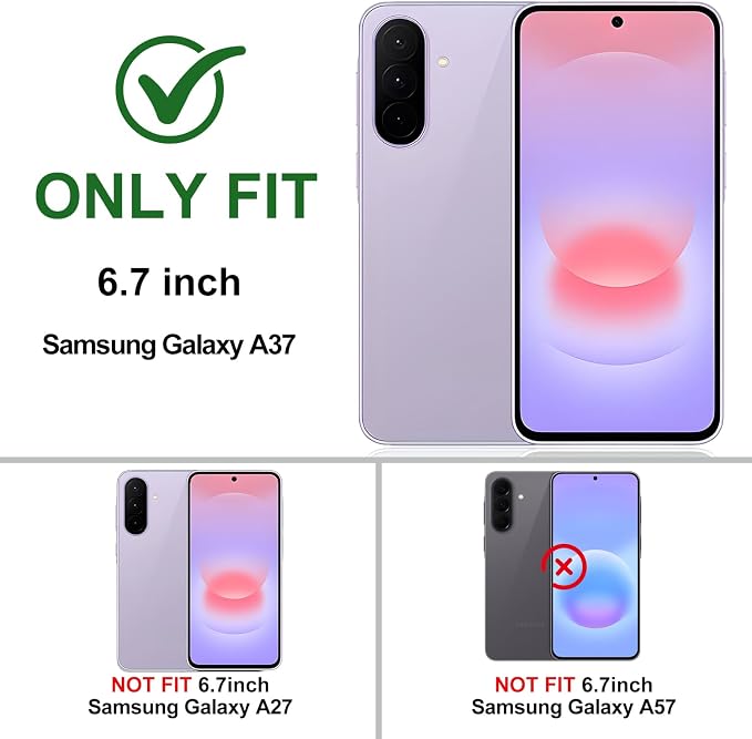Gritup for Galaxy A37 5G Phone Case: Samsung A37 5G Case with 2*Screen Protector, Magnetic Stand & Slide Camera Cover, Shock Proof Military-Grade para Galaxy A 37 Phone Cover, Red+Black - Image 2