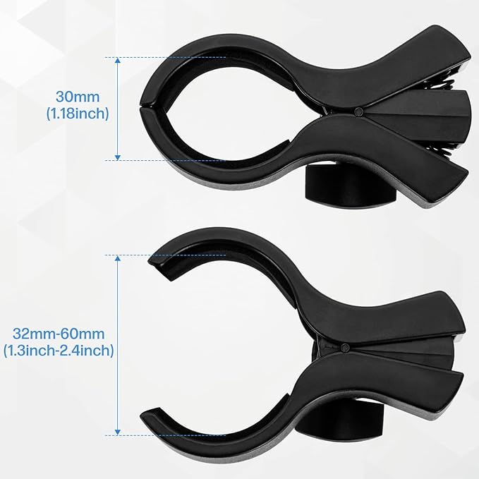 Large Microphone Clip for Mics with Outer Diameter 1.26" to 2.3" | Adjustable Mic Holder, Premium ABS, Inside sponge to protect microphones, With 5/8" Male to 3/8" Female Screw Adapter - Image 3