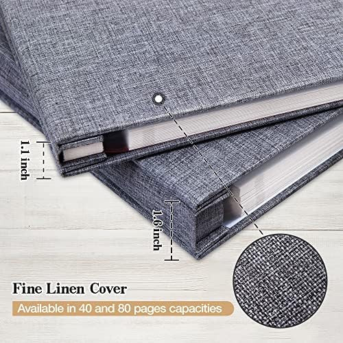 potricher Self Adhesive Photo Album 80 Pages, Linen cover, Gray - Image 5